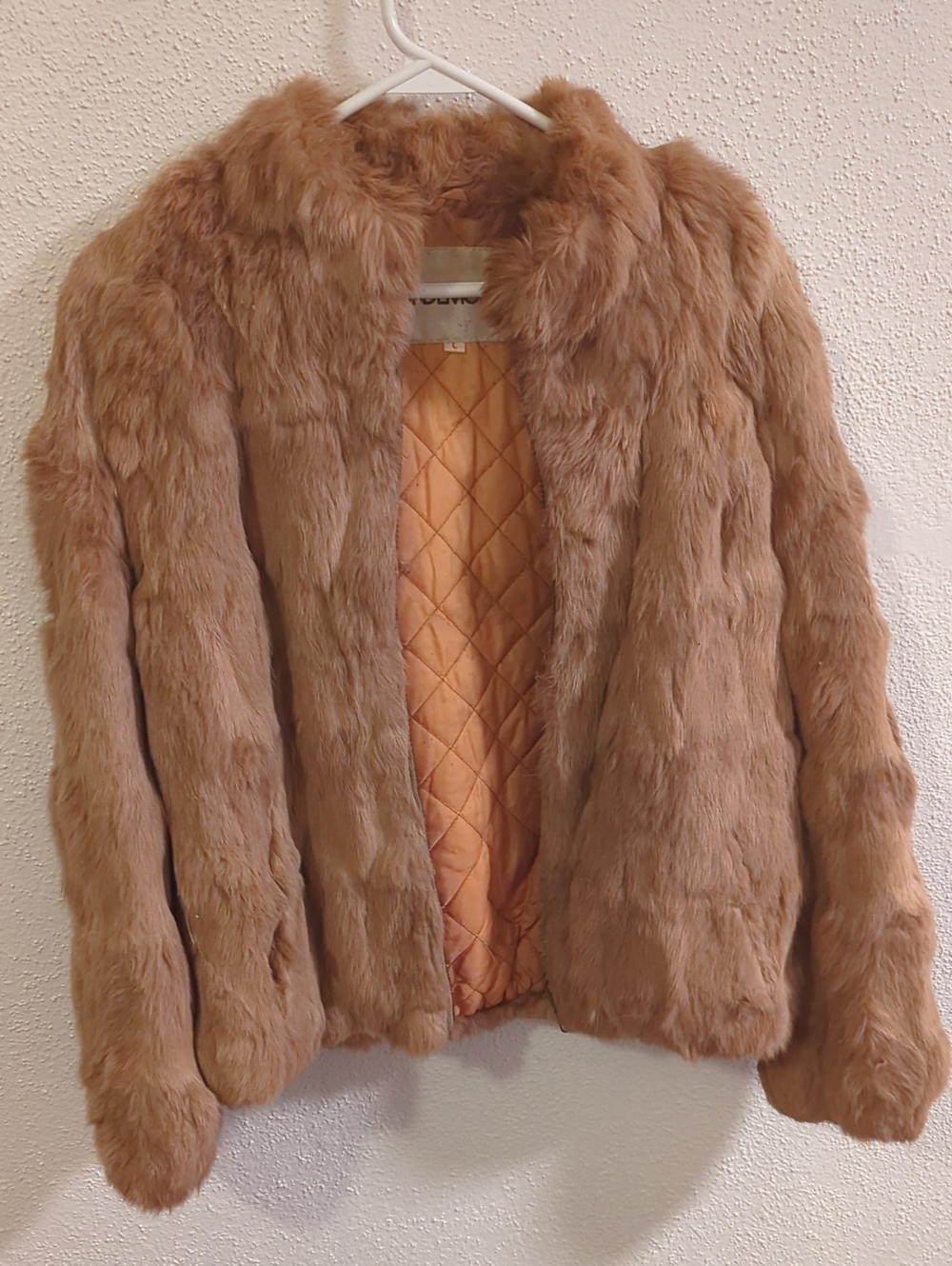 Mademoiselle Vintage Genuine Rabbit Fur Zip Closure Jacket